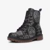 Harlow & Lloyd Black Skull Paisley Lace Up Boots 1 Harlow & Lloyd Black Skull Paisley Lace Up Boots
