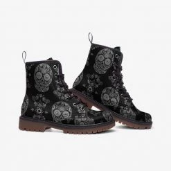 Harlow & Lloyd Black Skull Paisley Lace Up Boots 7 Harlow & Lloyd Black Skull Paisley Lace Up Boots