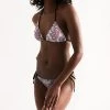 Harlow & Lloyd Purple Cream Paisley Women's Triangle String Bikini