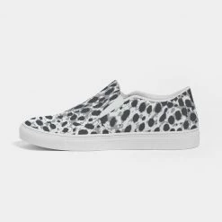Harlow & Lloyd Black & White Leopard Print Men's Slip On Canvas Shoe