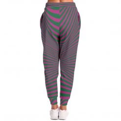 Subliminator Fuchsia & Green Optical Unisex Fleece Joggers Pants & Joggers