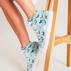 Harlow & Lloyd Dog Pawty Women's Hightop Canvas Shoe Shoes