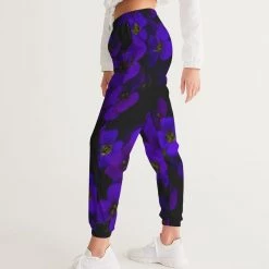 Harlow & Lloyd Pants & Joggers Midnight Purple Floral Lightweight Women's Track Pants