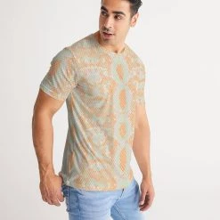 Harlow & Lloyd T Shirts & Tanks Green & Orange Snake Print Men's Tee