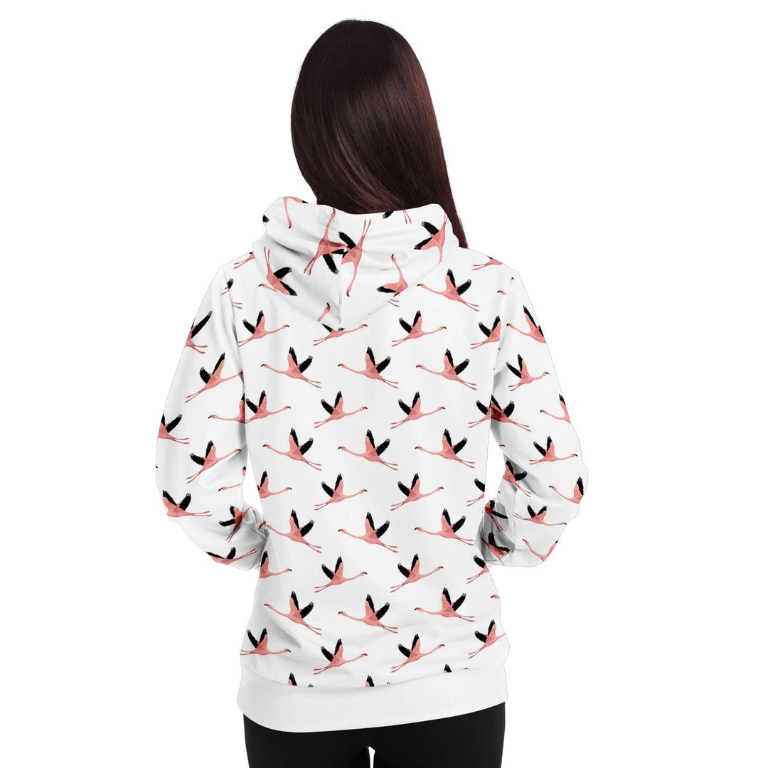 Subliminator Flying Flamingos White Unisex Hoodie Hoodies 12 Subliminator Flying Flamingos White Unisex Hoodie Hoodies