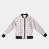 Harlow & Lloyd Jackets Pale Pink Large Houndstooth Women's Bomber Jacket