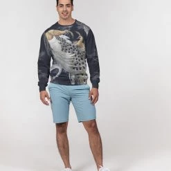 Harlow & Lloyd Perched Peacocks French Terry Pullover Sweatshirt Sweatshirts & Pullovers