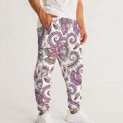Harlow & Lloyd Purple Cream Paisley Men's Lightweight Track Pants