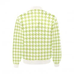 Harlow & Lloyd Lime Houndstooth Quilted Bomber Jacket 9 Harlow & Lloyd Lime Houndstooth Quilted Bomber Jacket