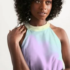 Harlow & Lloyd Lilac Mint Tie Dye Women's Halter Dress