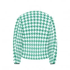 Harlow & Lloyd Green Houndstooth Lightweight Puffer Jacket