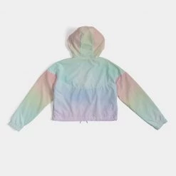 Harlow & Lloyd Soft Rainbow Cropped Windbreaker Jacket