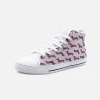 Harlow & Lloyd Dachshund Mauve High Top Unisex Canvas Shoes