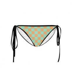 Harlow & LLoyd Women Green & Orange Check Bikini Bottom