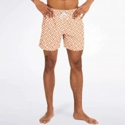 Subliminator Orange Geometric Pattern Swim Shorts 21 Subliminator Orange Geometric Pattern Swim Shorts