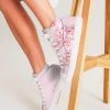 Harlow & Lloyd Pink Cherry Blossom Women's Hightop Canvas Shoe
