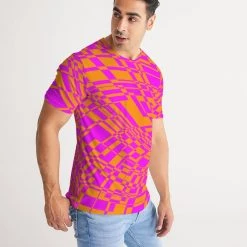 Harlow & Lloyd Fuchsia & Orange Warp Men's Tee