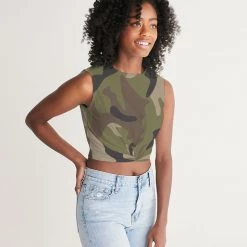 Harlow & Lloyd Woodland Camo Women's Twist-Front Tank