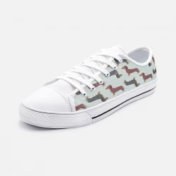 Harlow & Lloyd Dachshund Mint Green Low Top Unisex Canvas Sneakers