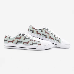 Harlow & Lloyd Dachshund Mint Green Low Top Unisex Canvas Sneakers
