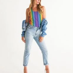 Harlow & Lloyd T Shirts & Tanks Rainbow Vertical Stripe Women's Tank