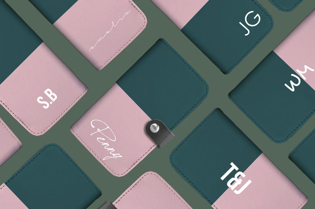 Wc-fulfillment Personalized Emerald Green & Blush Pink Phone Wallet Case Phone Cases 4 Wc-fulfillment Personalized Emerald Green & Blush Pink Phone Wallet Case Phone Cases