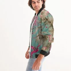 Harlow & Lloyd Jackets Vintage Bird & Tropical Palm Men's Bomber Jacket