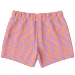 Subliminator Peach & Orchid Abstract Striped Swim Shorts Men