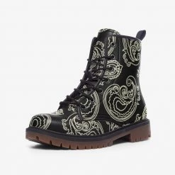 Harlow & Lloyd Black & Bone Paisley Lace Up Boots
