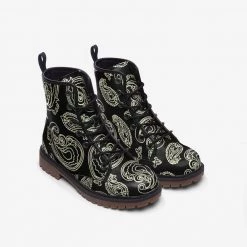 Harlow & Lloyd Black & Bone Paisley Lace Up Boots