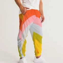 Harlow & Lloyd Pants & Joggers Orange Vortex Men's Lightweight Track Pants