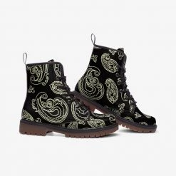 Harlow & Lloyd Black & Bone Paisley Lace Up Boots