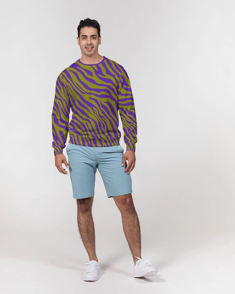Harlow & Lloyd Purple Olive Zebra Men's French Terry Pullover Sweatshirt 7 Harlow & Lloyd Purple Olive Zebra Men's French Terry Pullover Sweatshirt