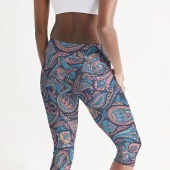 Harlow & Lloyd Perfect Paisley Women's Mid-Rise Capri Leggings 11 Harlow & Lloyd Perfect Paisley Women's Mid-Rise Capri Leggings
