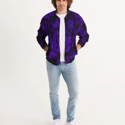 Harlow & Lloyd Jackets Midnight Purple Flower Men's Bomber Jacket