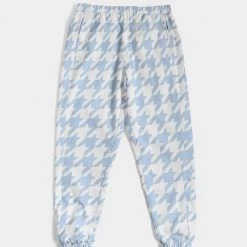 Harlow & Lloyd Baby Blue Large Houndstooth Lightweight Men's Track Pants 14 Harlow & Lloyd Baby Blue Large Houndstooth Lightweight Men's Track Pants