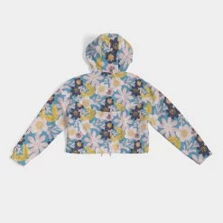 Harlow & Lloyd Jackets Blue Frisky Floral Women's Cropped Windbreaker