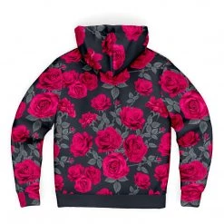Subliminator Dark Vintage Roses Unisex Fleece Zip Hoodie Hoodies