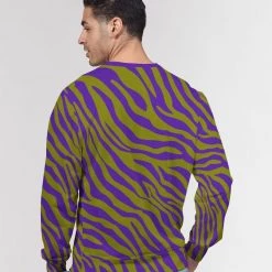 Harlow & Lloyd Purple Olive Zebra Men's French Terry Pullover Sweatshirt 10 Harlow & Lloyd Purple Olive Zebra Men's French Terry Pullover Sweatshirt