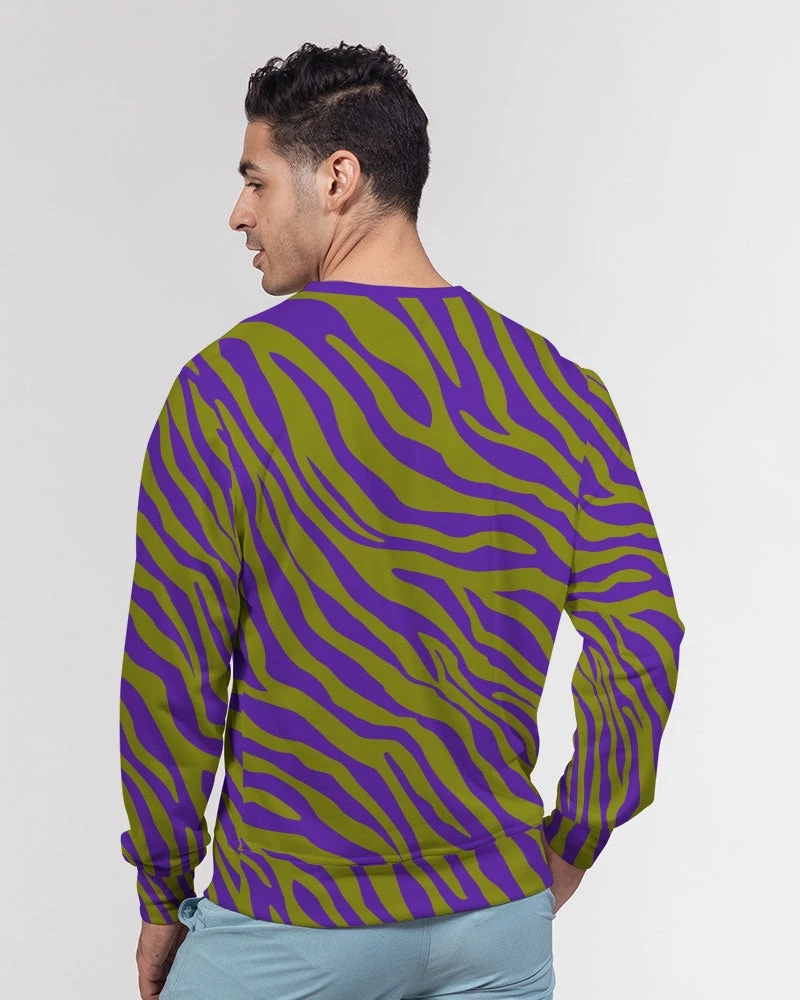 Harlow & Lloyd Purple Olive Zebra Men's French Terry Pullover Sweatshirt 5 Harlow & Lloyd Purple Olive Zebra Men's French Terry Pullover Sweatshirt