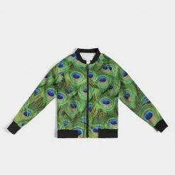 Harlow & Lloyd Jackets Stunning Peacock Women's Bomber Jacket 16 Harlow & Lloyd Jackets Stunning Peacock Women's Bomber Jacket