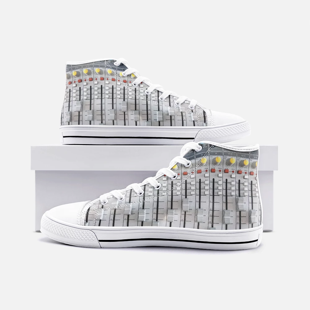 Harlow & Lloyd DJ Audio Mixer High Top Canvas Shoes 4 Harlow & Lloyd DJ Audio Mixer High Top Canvas Shoes