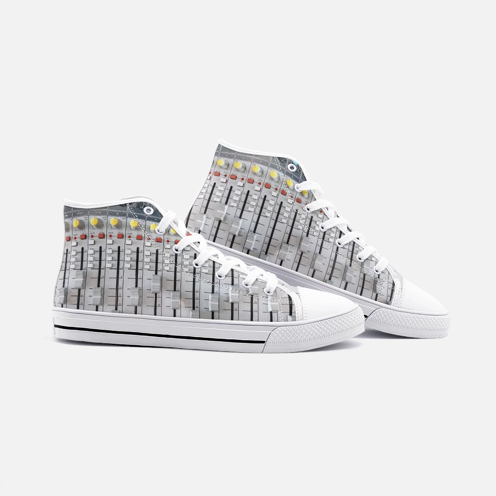 Harlow & Lloyd DJ Audio Mixer High Top Canvas Shoes 5 Harlow & Lloyd DJ Audio Mixer High Top Canvas Shoes