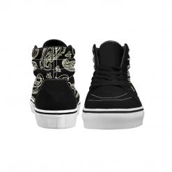 Harlow & Lloyd Black & Bone Paisley Men's High Top Shoes
