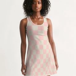 Harlow & Lloyd Pink Vanilla Check Women's Racerback Dress