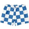 Subliminator Men Blue & White Large Check Swim Shorts