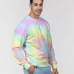 Harlow & Lloyd Pastel Smash Tie Dye Men's French Terry Pullover Sweatshirt