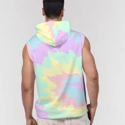 Harlow & Lloyd Hoodies Pastel Smash Tie Dye Men's Premium Heavyweight Sleeveless Hoodie