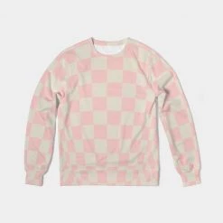 Harlow & Lloyd Sweatshirts & Pullovers Pink Vanilla Check Men's French Terry Pullover Sweatshirt