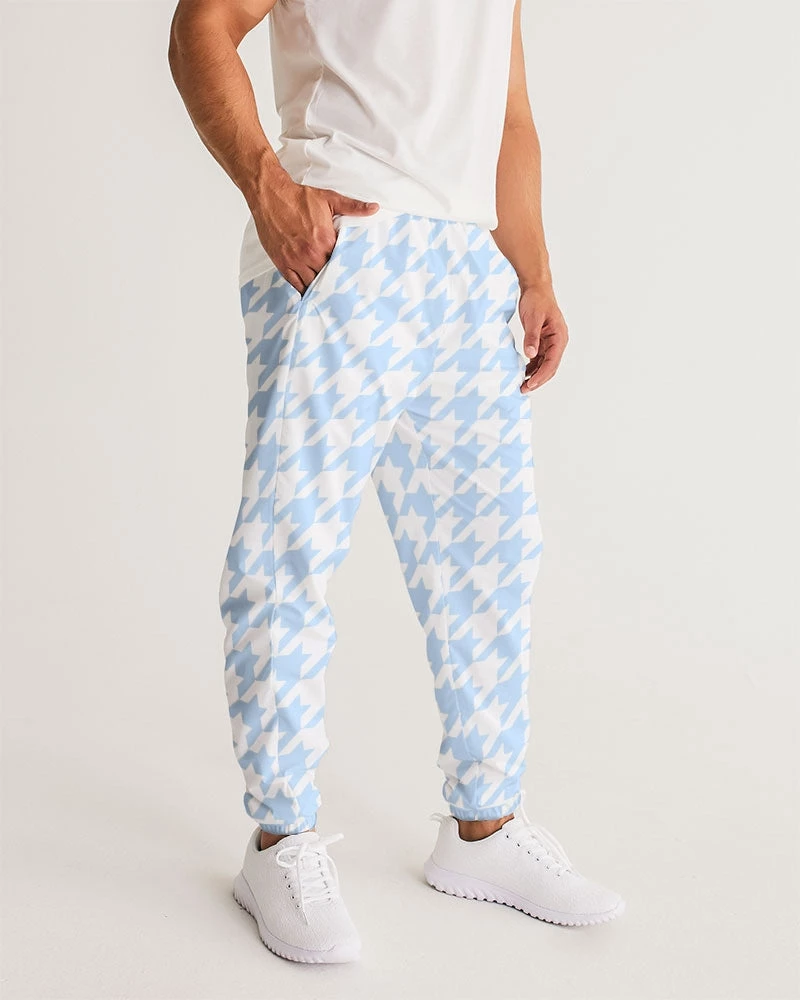 Harlow & Lloyd Baby Blue Large Houndstooth Lightweight Men's Track Pants 4 Harlow & Lloyd Baby Blue Large Houndstooth Lightweight Men's Track Pants